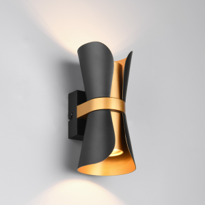 COAT/2 CRNO-ZLATNA  ZIDNA LAMPA